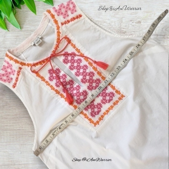J.Crew embroidered tassel tie sleeveless top *shop@iamwarrior - Picture 6 of 9